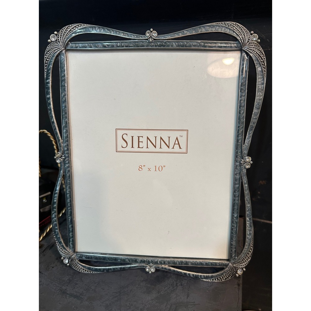 Sienna‎ Art Nouveau Style Silver Metal 8x10 Picture Frame Rhinestone Accents